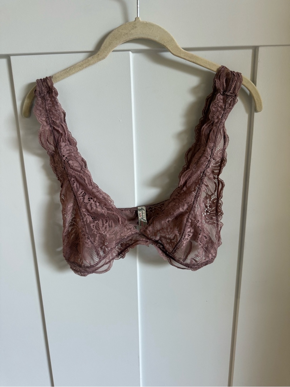 Mauve Free People Intimately Lace Plunge Bralette